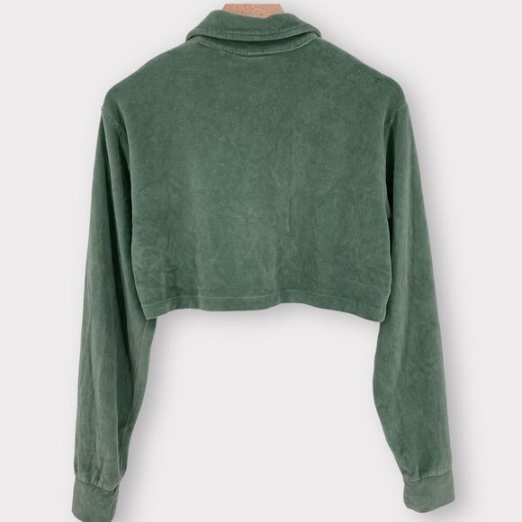 NWT RE/DONE BY HANES Cropped velour polo shirt Small - Picture 4 of 12